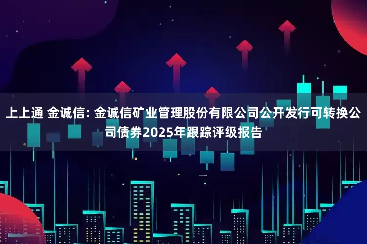 上上通 金诚信: 金诚信矿业管理股份有限公司公开发行可转换公司债券2025年跟踪评级报告