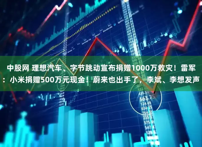中股网 理想汽车、字节跳动宣布捐赠1000万救灾！雷军：小米捐赠500万元现金！蔚来也出手了，李斌、李想发声